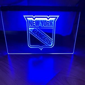 NEW YORK RANGERS LED NEON BLUE LIGHT SIGN 8x12